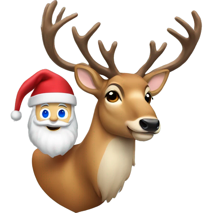 Deer with Santa emoji