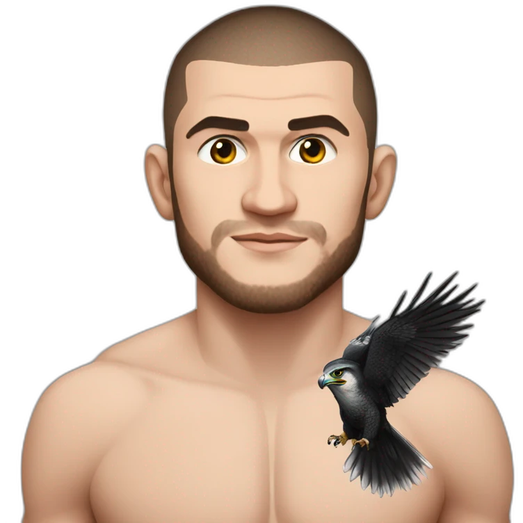 Falcon on the shoulder of khabib nurmagomedov  emoji