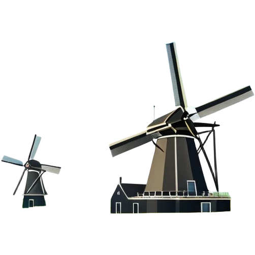 cinematic-realistic-kinderdijk-windmills-landmark-emoji,-showcasing-traditional-dutch-windmills-aligned-along-a-tranquil-canal,-with-lush-green-fields in a picture frame emoji