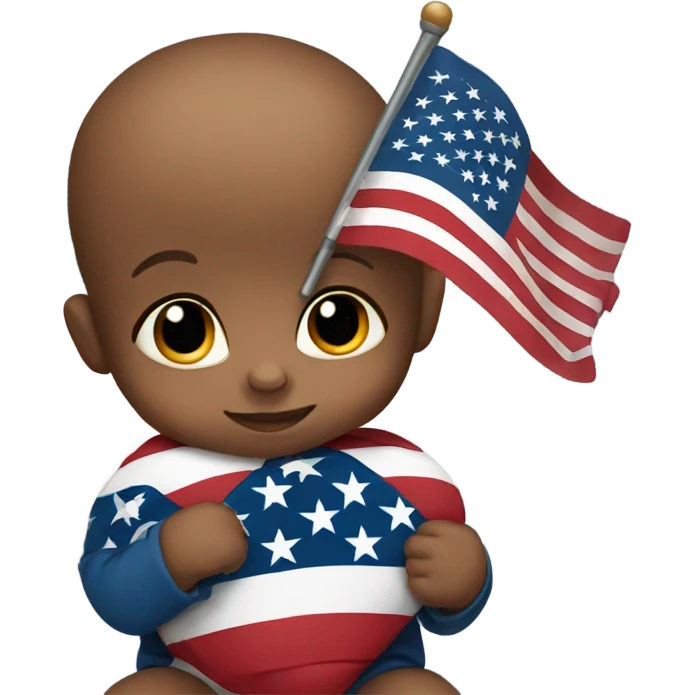 Baby with American flag emoji