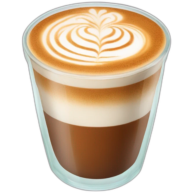 three layered cappuchino in glass emoji
