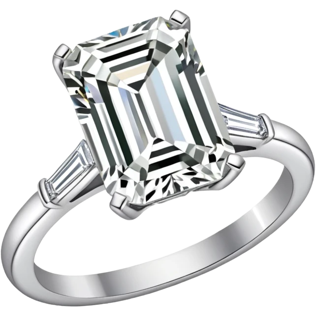 Create a diamond engagement ring emerald cut no baguette emoji