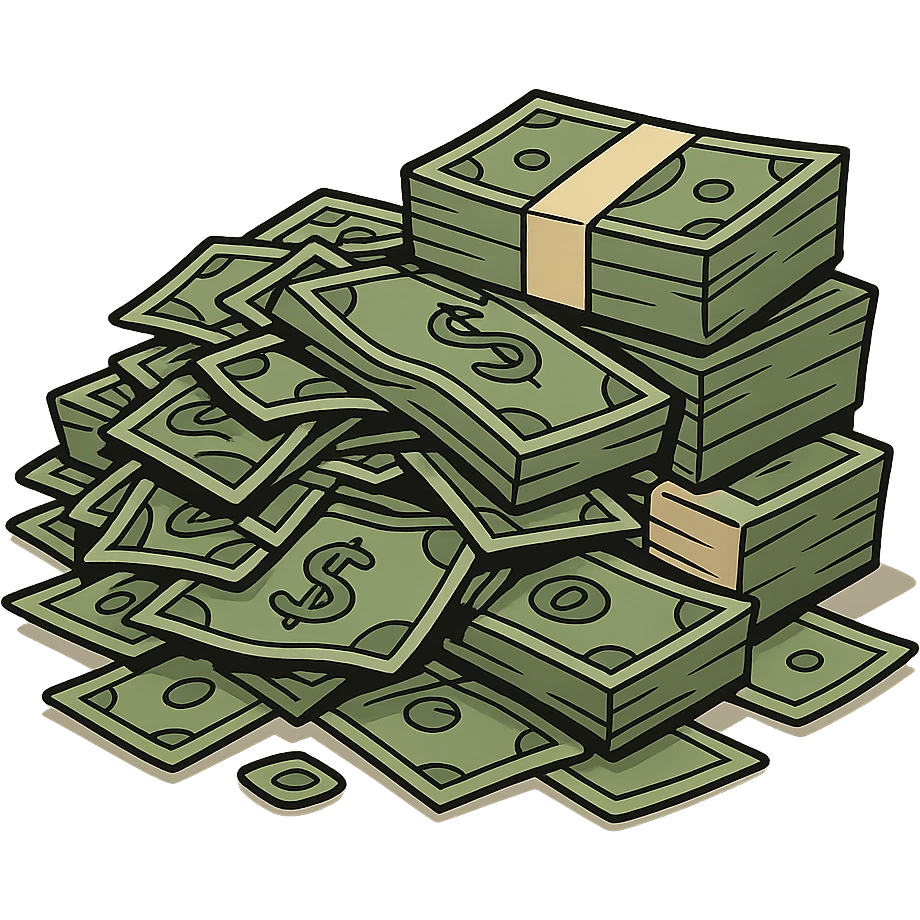 pile of money in flat toon style emoji