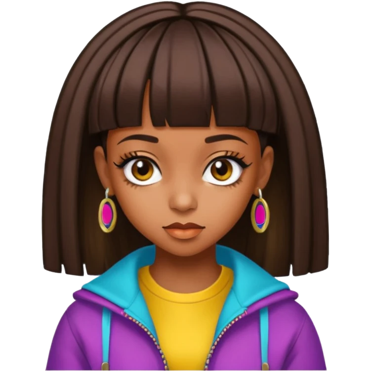Lisa Left Eye Lopes with dark brown hair emoji
