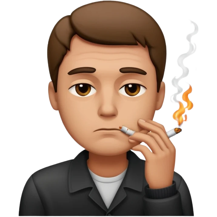 hombre triste fumando emoji