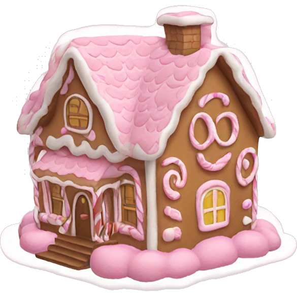 Pink gingerbread house emoji