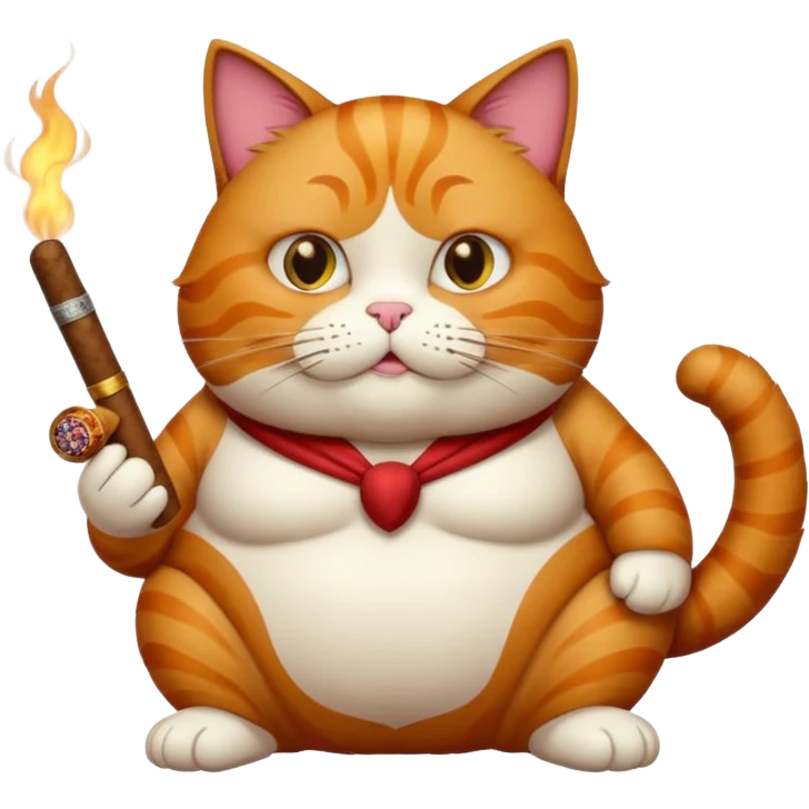 Fat cat and cigar emoji