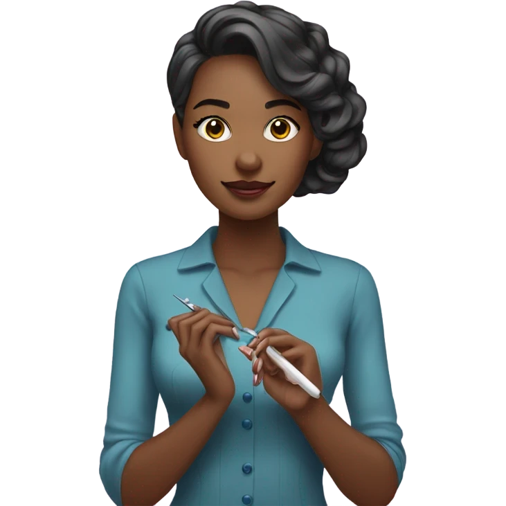 beauty master girl doing manicure emoji