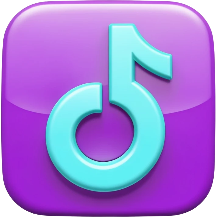 Purple and Cian Symbol of TikTok  emoji