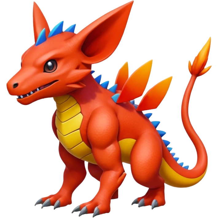  colorful modern Fakémon-Pokémon-Digimon-Vernid-creature (full body) emoji