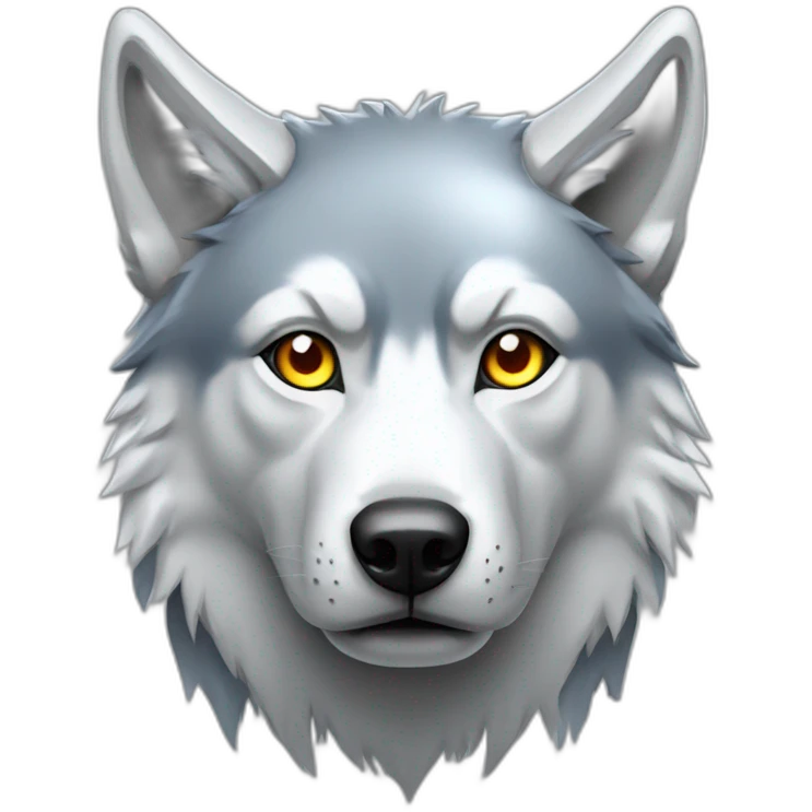 robot wolf with laser eyes emoji
