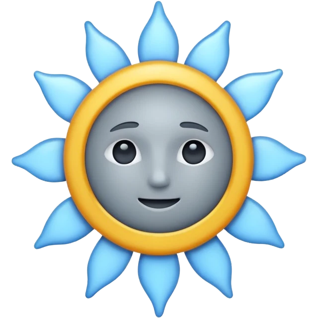 gray-blue sun emoji icon emoji