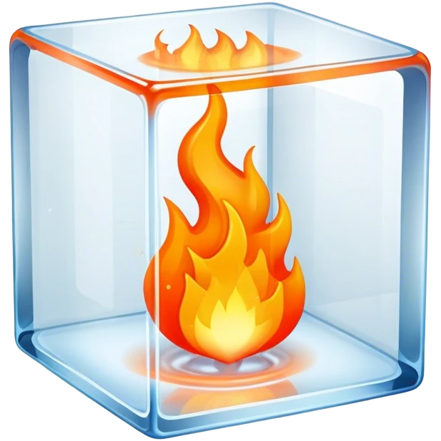 Fire in cube cold  emoji