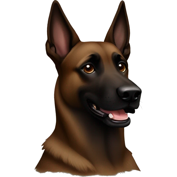 Dark brown Belgian malinois emoji