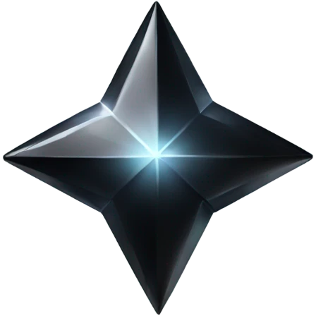 shiny black pastel four-point star diamond emoji