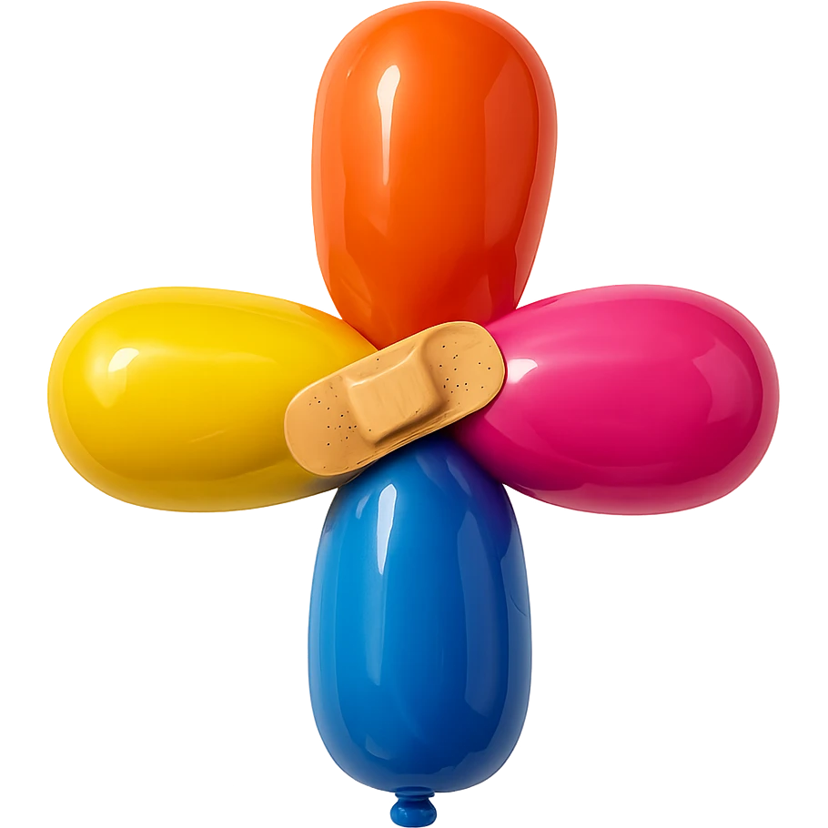 bandage, balloon style, inflated and shiny emoji