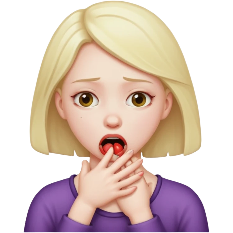girl choking herself  emoji