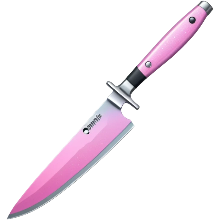 Pink ombre knife with glitter emoji