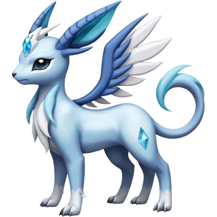 Absol-Meloetta-Glaceon-Dialga-Suicune-fusion-animal-Fakémon-hybrid-creature emoji