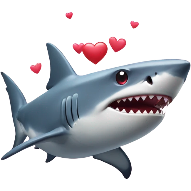 shark with hearts emoji
