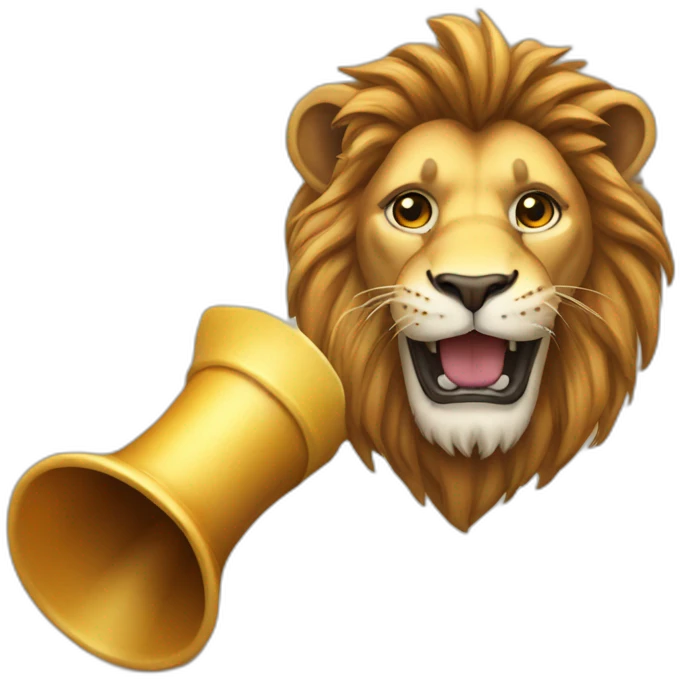 A lion has a horn   emoji