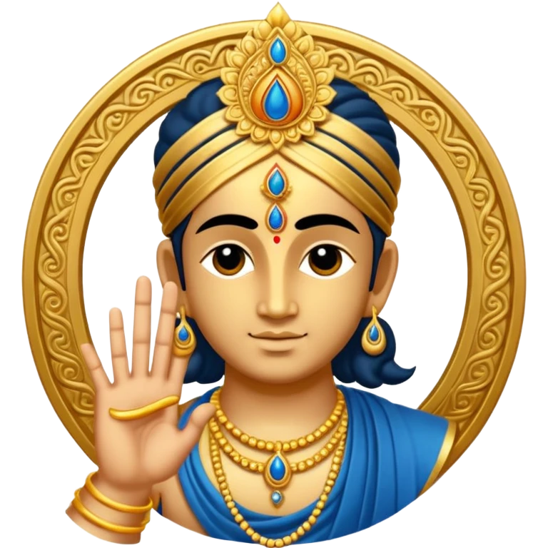 Sudarshan chakra with krishn finger emoji