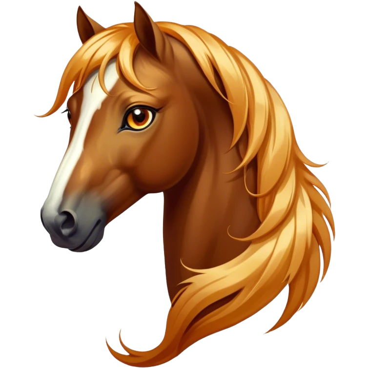 Cinematic Elegant Bay Horse Portrait Emoji, Head held high with a serene, majestic gaze, showcasing a magnificent bay fur with a rich, lustrous sheen, a flowing mane and tail, and radiant amber eyes that exude beauty and grace, Simplified yet majestically refined features, highly detailed, glowing with a soft, ethereal light, high shine, poised and breathtaking, stylized with an air of pure elegance, capturing the essence of a stunning and graceful steed, so beautiful it feels like it could gallop out of the screen with effortless charm! emoji