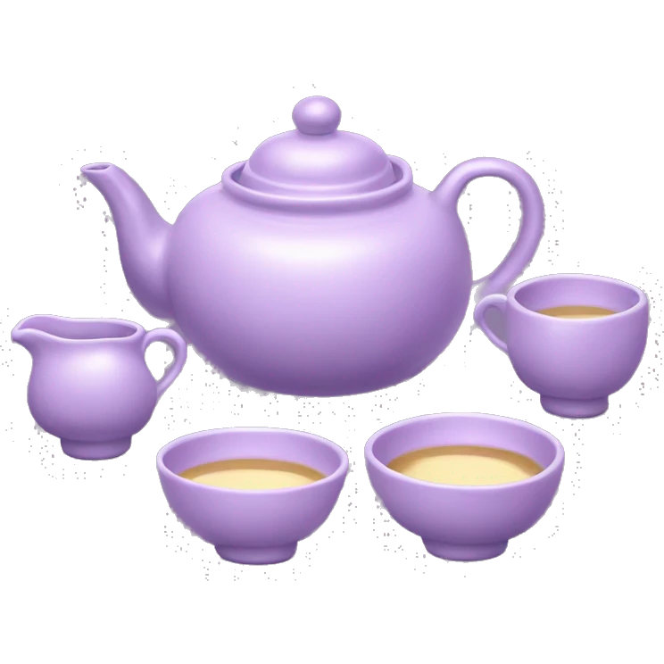 Pastel purple Oriental Tea set  emoji