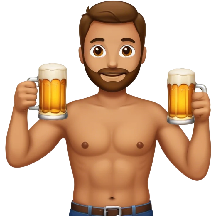 Man holding beer emoji