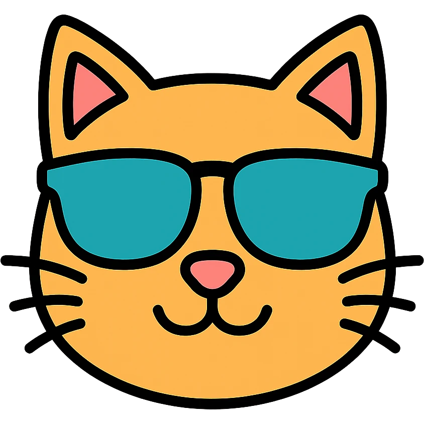 A cat wearing sunglasses emoji