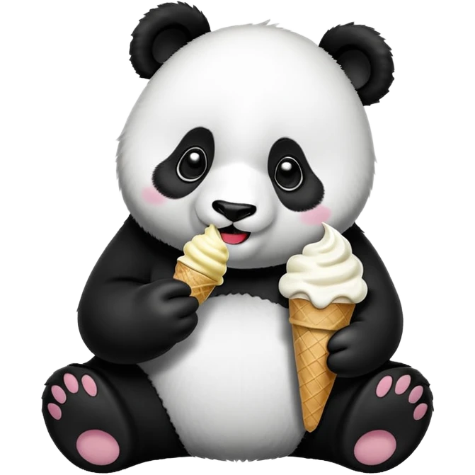 Panda eating ice cream emoji
