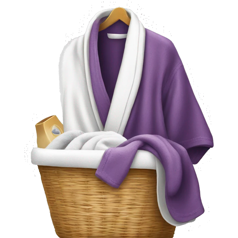robe, laundry basket, bathroom accessories emoji
