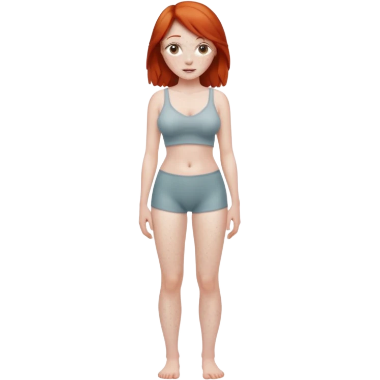 Naked red haired girl with freckles and large tits no clothes no bra no panties full body emoji