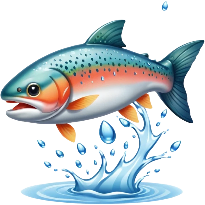 Trout jumping emoji