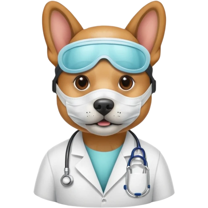 doctor dog Wearing Medical Mask emoji