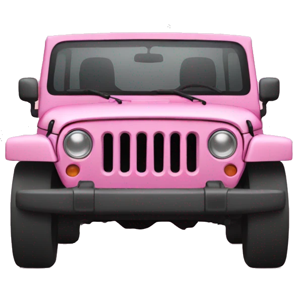 Pink jeep front view  emoji