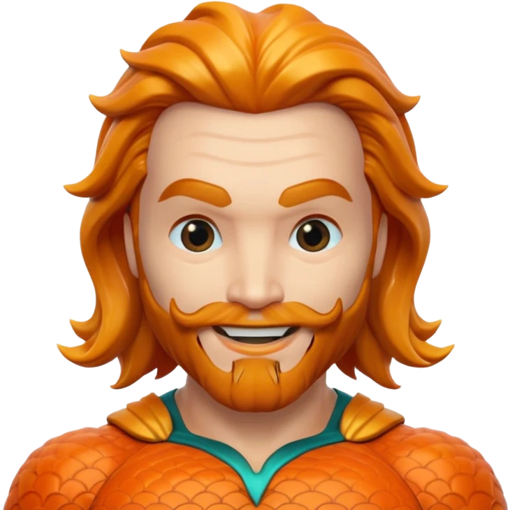 Aquamen happy head face 3d emoji