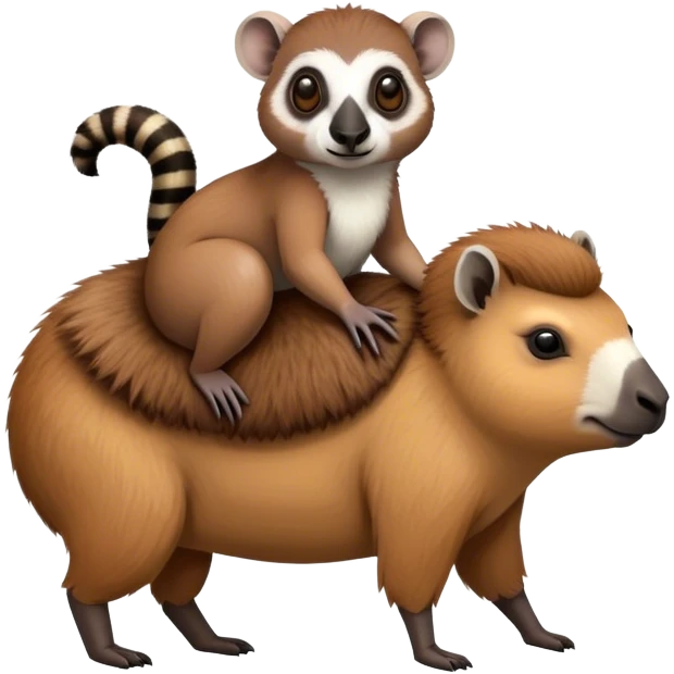 lemur riding on capybara  emoji