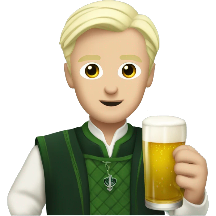 Draco Malfoy drinking beer emoji