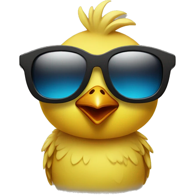 Yellow chick wearing dark sunglasses emoji