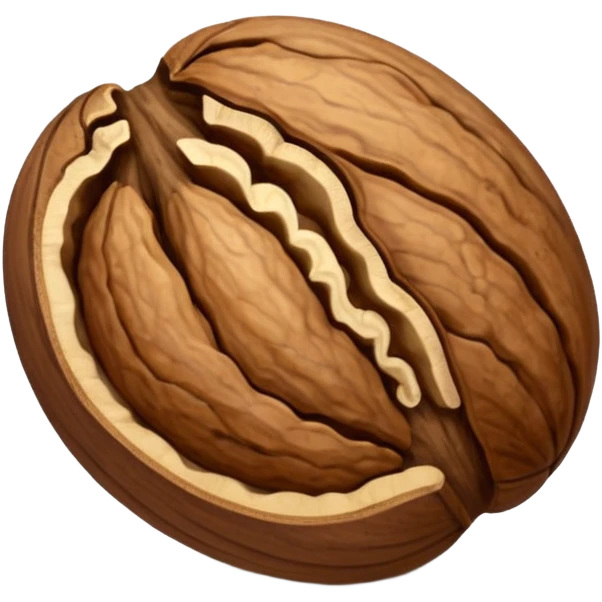 a whole walnut laying on the side. NO FACE! emoji