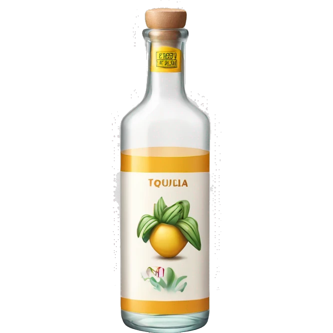 Long cylindrical tequila blanco bottle emoji