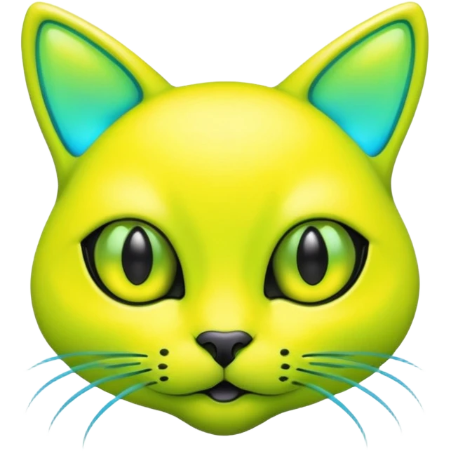 neon yellow alien cat emoji