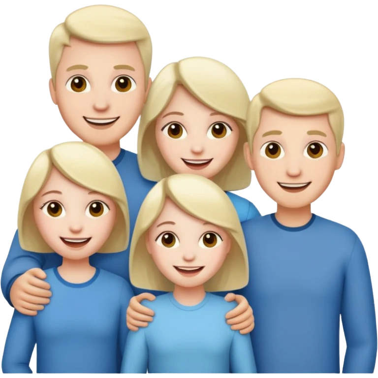 Pale skin family of 6 emoji