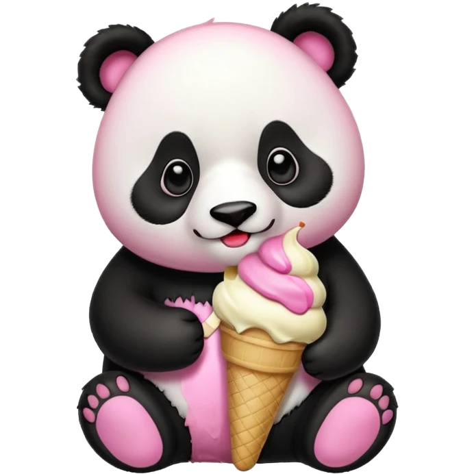Panda eating ice cream emoji