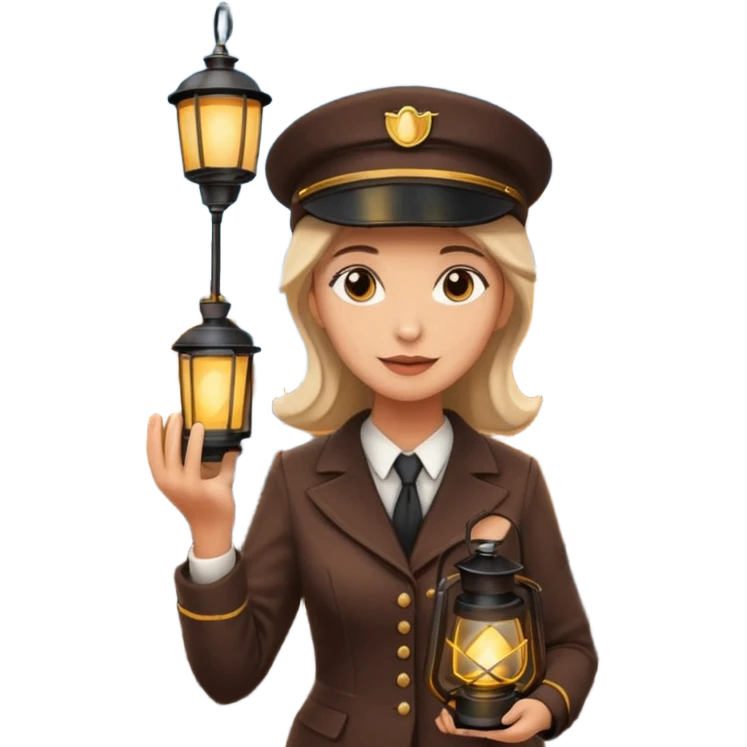 woman standing in front of a movie train starring  emoji
