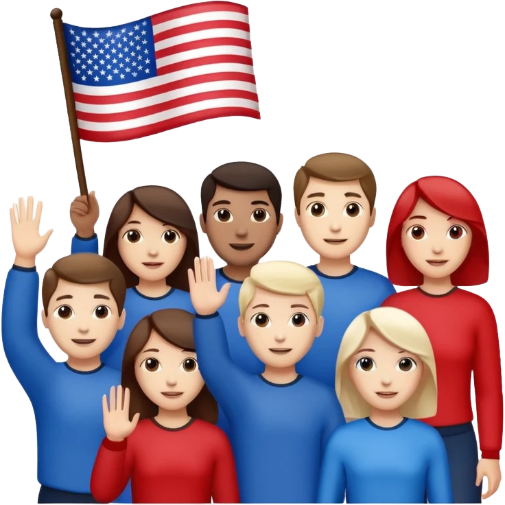 american flag hold in hands by people emoji