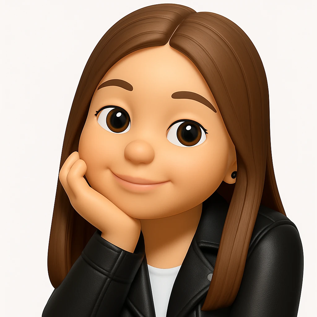 Convert this photo to a 3D emoji in Apple style, keeping the same pose and clothing, no changes to outfit. The style should resemble Apple's 3D emoji style with smooth, rounded features and vibrant colors, maintaining the original outfit and pose exactly. emoji