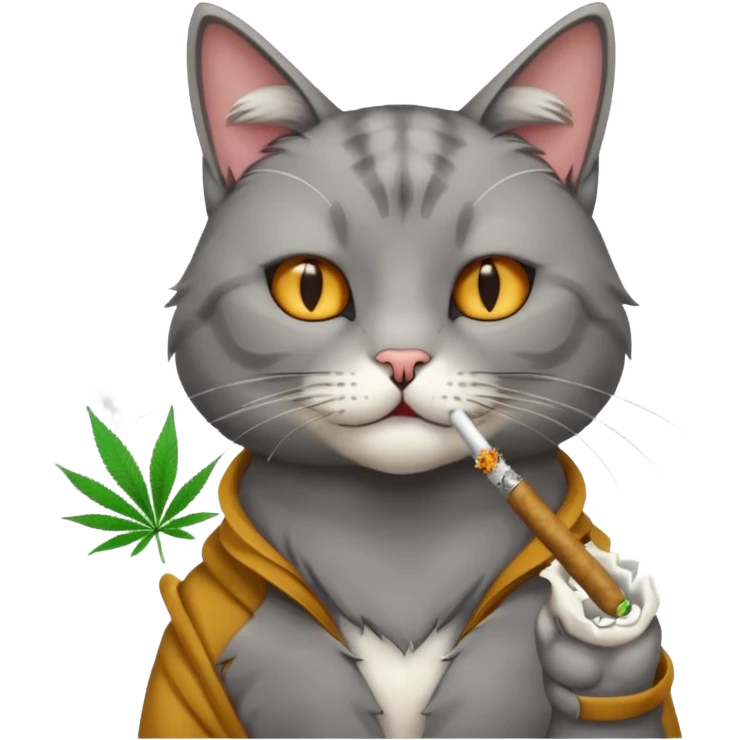 Cat smoking weed emoji