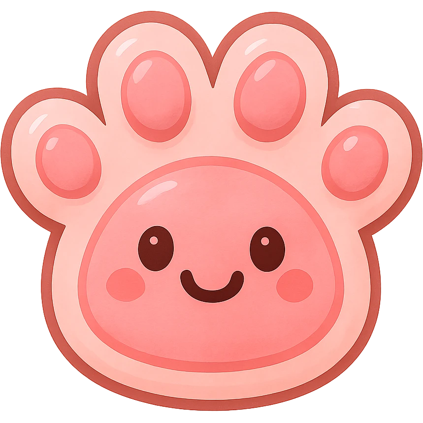 a cute and friendly pink paw print emoji emoji